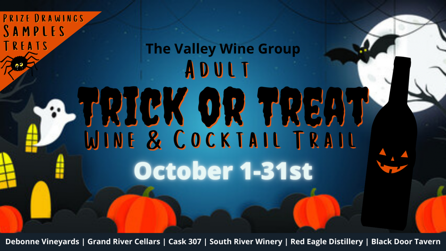 ADULT TRICK OR TREAT WINE & COCKTAIL TRAIL Grand River Cellars Winery