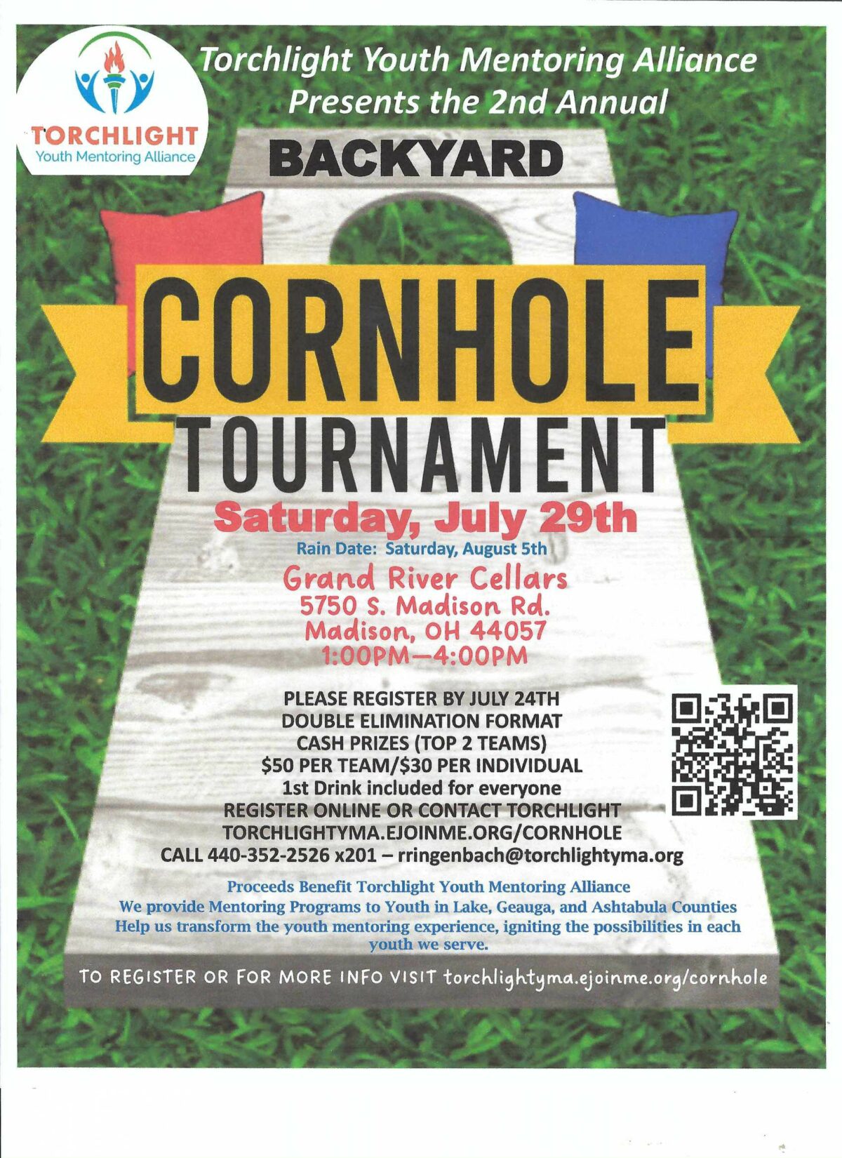 Torchlight Youth Mentoring Alliance-Cornhole Tournament - Grand River ...